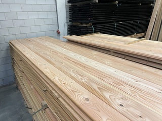 Ca. 100x Halfhouts, dakbeschot, douglas, 400cm lang